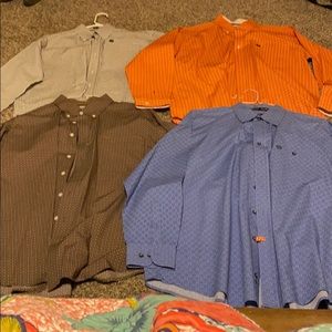 4 dress shirts 3 cinch1blue shirt George Strait